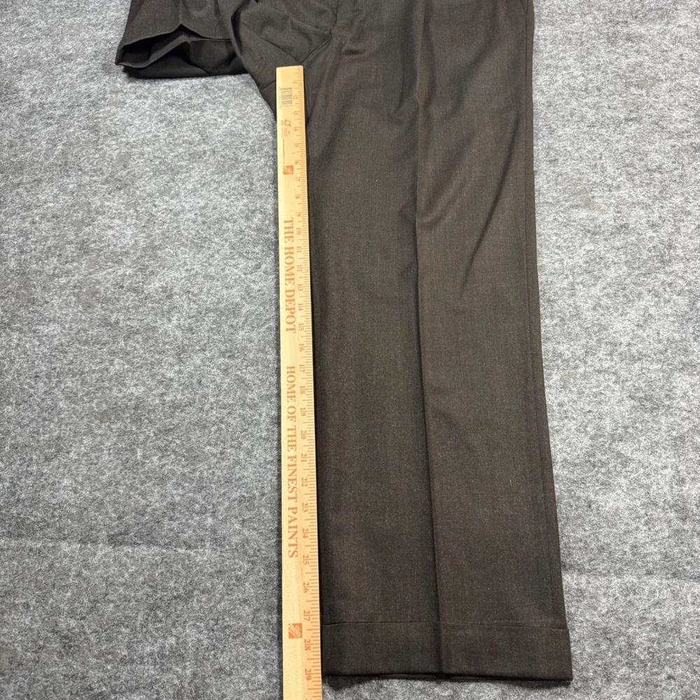 Ermenegildo Zegna Double Pleated Dress Pants Mens 36x29 Wool Brown Cuffed Hem